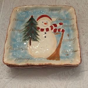 Maxcera Snowman salad/dessert plates, set of‎ 5